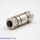 M12 Connector 4Pin Field Wireable Connector D Coded Female Straight Shield For Cable Screw-joint