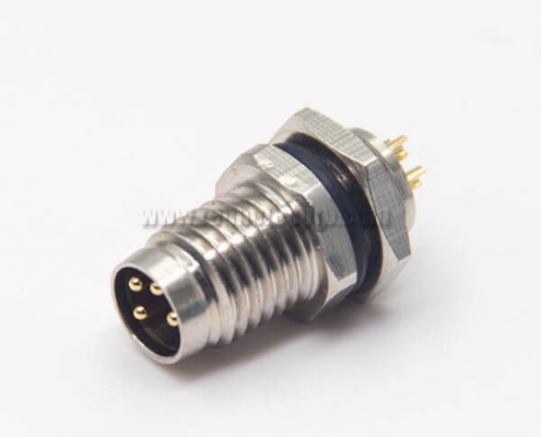 M8 4 Pin Sensor Connector Waterproof Socket Male Straight Solder Cup for Cable Blukhead