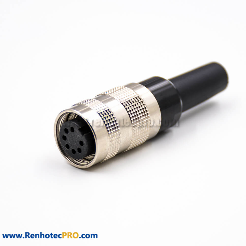 M16 7 Pin Connector Female A Coded 180°Unshield Field Wireable Connector