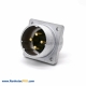 Male electrical Socket P32 Straight 4 Pin 4 Holes Flange Receptacles