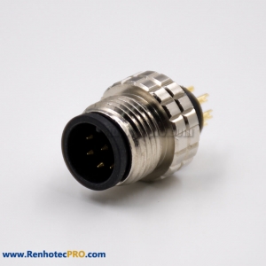 M12 8 Pin A Coded Male Straight Solder Non-shield Molded Cable Connector