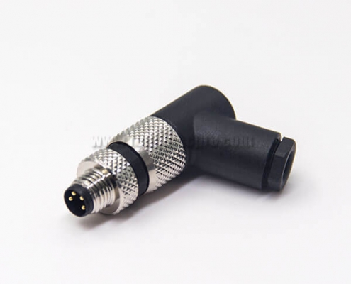 M8 Connector Coding Assembly Male Plug for Cable Right Angle