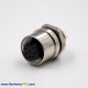 M12 8 Pin Bulkhead Connector Panel Receptacles A Coded Straight Female Cable Solder Type Back Mount