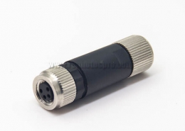 Field Wireable Connector M8 Female Plug 4 Pin Screw-Joint for Cable Shielded