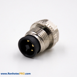 M12 4 Pin Connector T Code Straight Male Molded Cable Non-shield