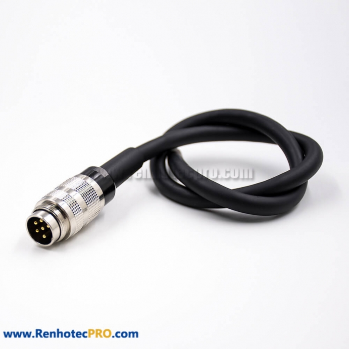M16 Male Connector 6Pin Straight A Code Single Ended Cable Solder Type
