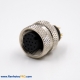Female Connector M12 17 Pin Straight A Coded Field Wireable Connector Non-Shield Overmolded Solder For Cable