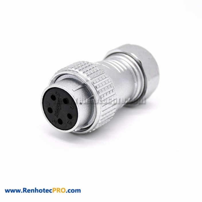 Female Plug Connector P28 5 Pin Solder Cable Straight