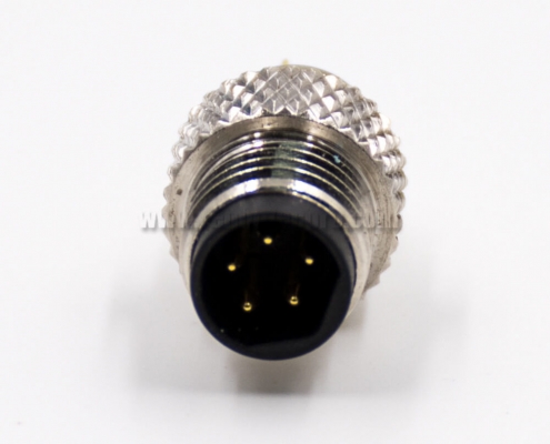 M8 5 Pin Male Connector B-Coding Straight Shield Cable Solder Type Field Wireable Connector