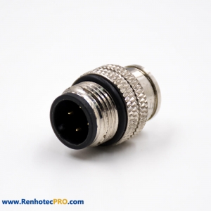 M12 4 Pin Connector Male A Code 4pin Straight Shield Molded Cable Connector