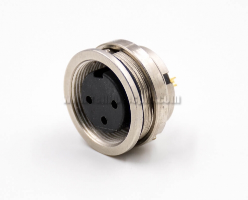 M16 Connector Female Socket 3 Pin A Coded Straight Solder Cup Cable Rear Panel Mount Connector