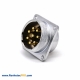 8 Pin Male Connector P28 4 Holes Flange Straight Socket