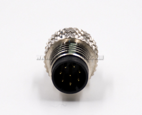M8 Circular Connector 8Pin A Code Male Straight No-shield Cable Solder Type Field Wireable Connector