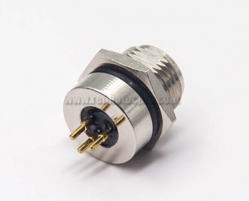 M8 Circular Connector Female Receptacle 3 Pin Waterproof for PCB Mount Blukhead