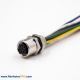 M8 Connector Cable 8Pin A Code Female Straight Rear Bulkhead Waterproof Wrie Solder Type Panel Receptacles