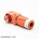 High Voltage Battery Connector Female 200A IP67 1 Pin Cable Plastic Orange 8mm Right Angle Plug