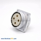 Connector P40 Female 4 Pin Straight Socket Solder Cup for Cable Square 4 holes Flange Mounting