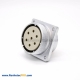 7 Pin Socket P40 Straight Female 4 holes Flange Connector