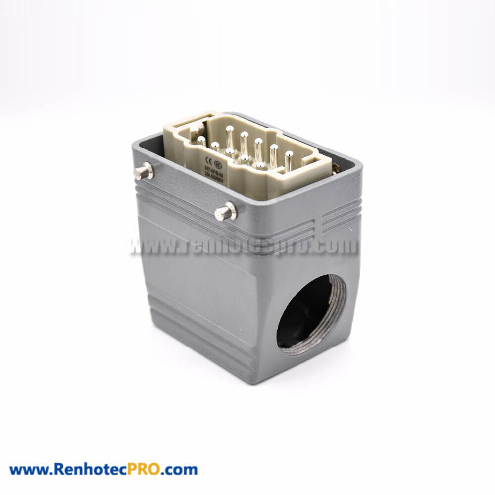 Connector Heavy Duty H10T Hasp 10 Pin Silver Plating Size PG29 Bulkhead Mounting Female Butt-joint Male