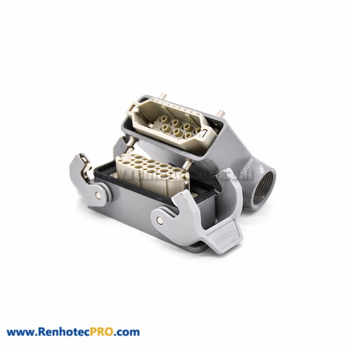 Bulkhead Mounting Housings With 2 Levers H16A 11Pin Male Without Contacts Size PG16 Plastic Button Female Butt-joint Male