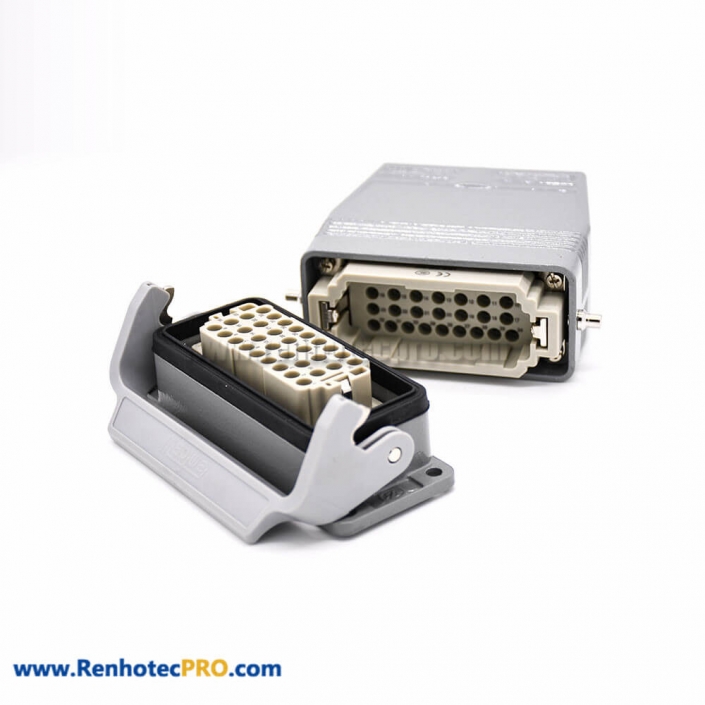 Heavy Duty Rectangular Connectors 36Pin H16B Male Without Contacts Size M40 Bulkhead Mounting Female Butt-joint Male