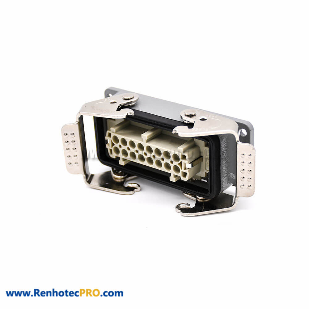 16 Pin Heavy Duty Connector H16B Silver Plating PG21 Bulkhead mounting Hasp Female Butt-joint Male