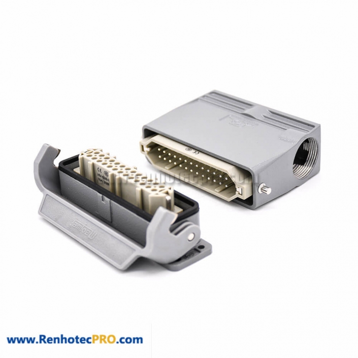 26Pin HDC Connector Male Female Butt-Joint Plastic Button 26Pin Side Cable H20A Shell PG21 Bulkhead Mounting