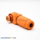 Connector For High Current Female IP67 400A 14mm 1 Pin Plastic Cable Orange Right Angle Plug