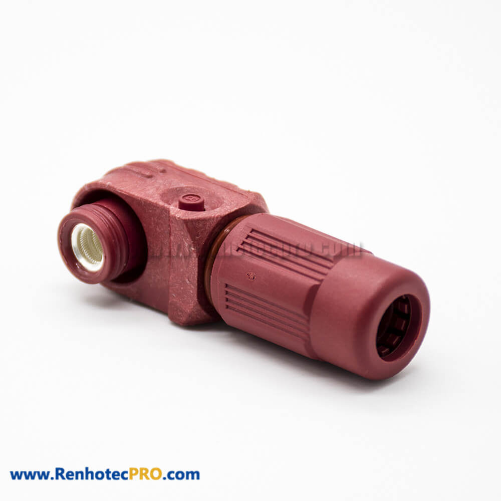 High Voltage High Current Connector Female 6mm 1 Pin IP67 Plastic Cable