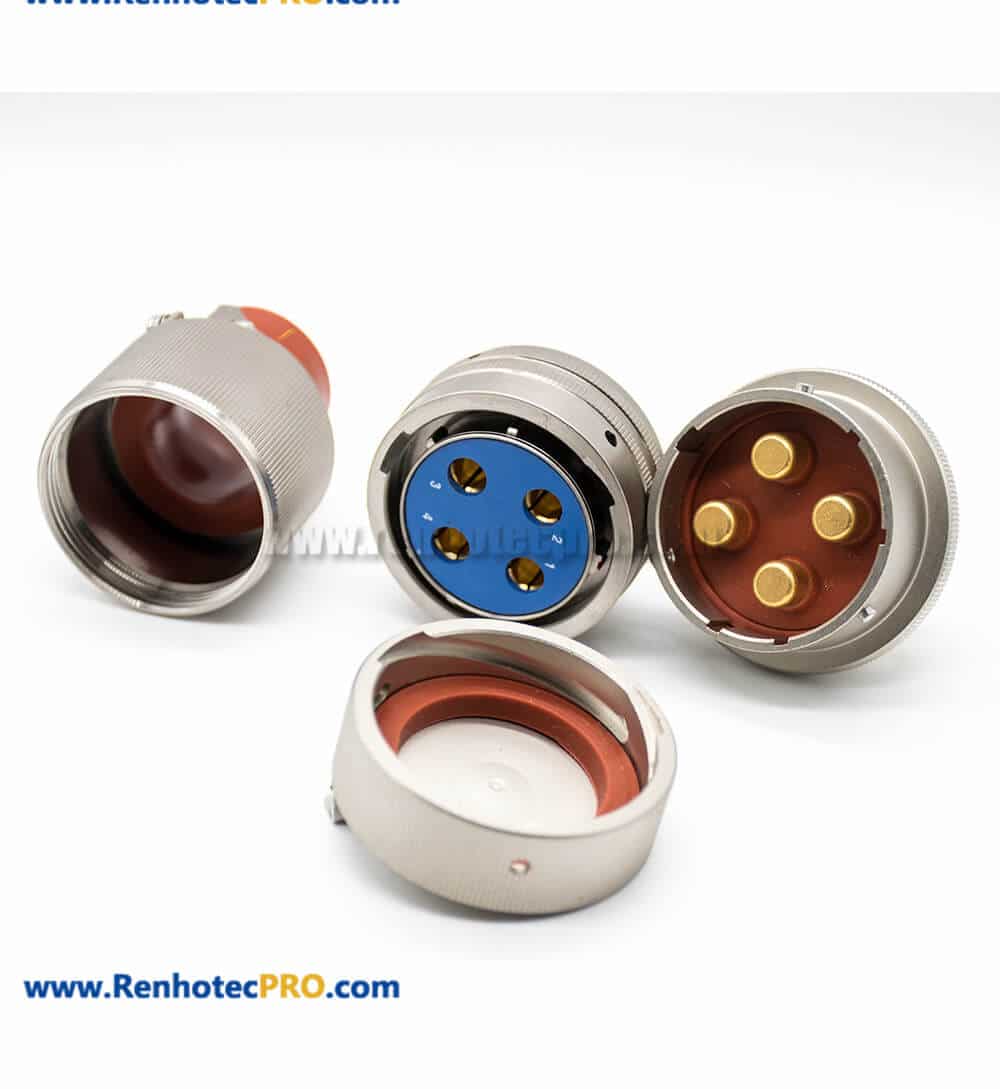 4 Pin Plug And Socket 22 Shell Size Female Butt-jiont Male Solder cup Y50X Bayonet Coupling cable Aluminum alloy Connector