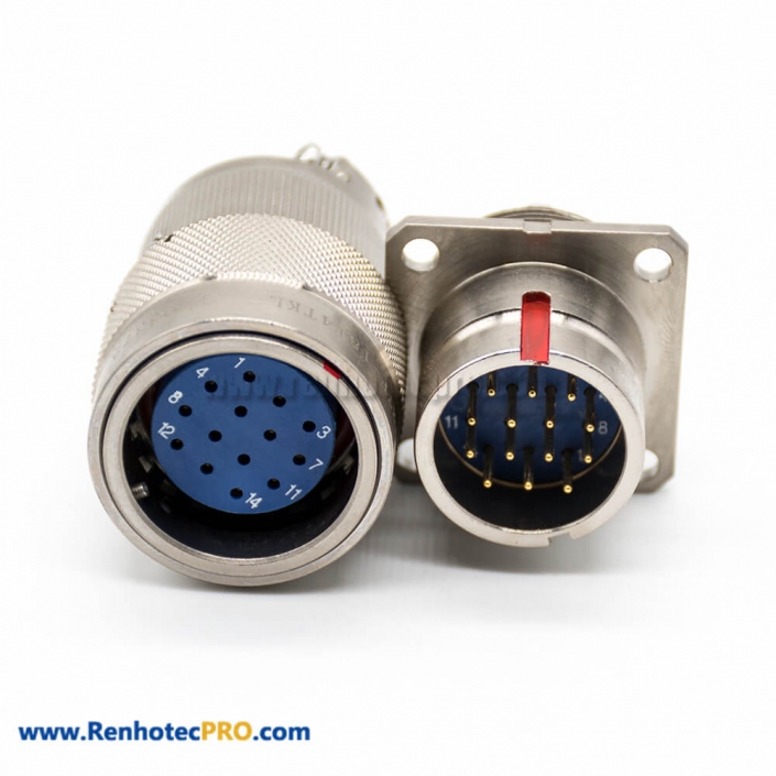 Male Female Connectors Y27F Plug&Socket 4Pin 18 Shell Size Panel Mount/cable Straight Bayonet Coupling Solder cup