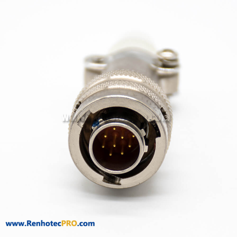10Pin Male Circular Electric Connector Plug Straight Bayonet Coupling Cable Solder Electroless 14 Shell Nickel Plating
