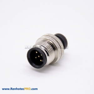 M12 Male 5 Pin Unshielded Solder Cup A Coded Straight M12 Connector