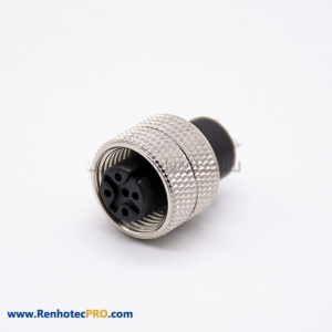 m12 Connector 5 pin Straight Female Overmolded Solder Cup Unshielded
