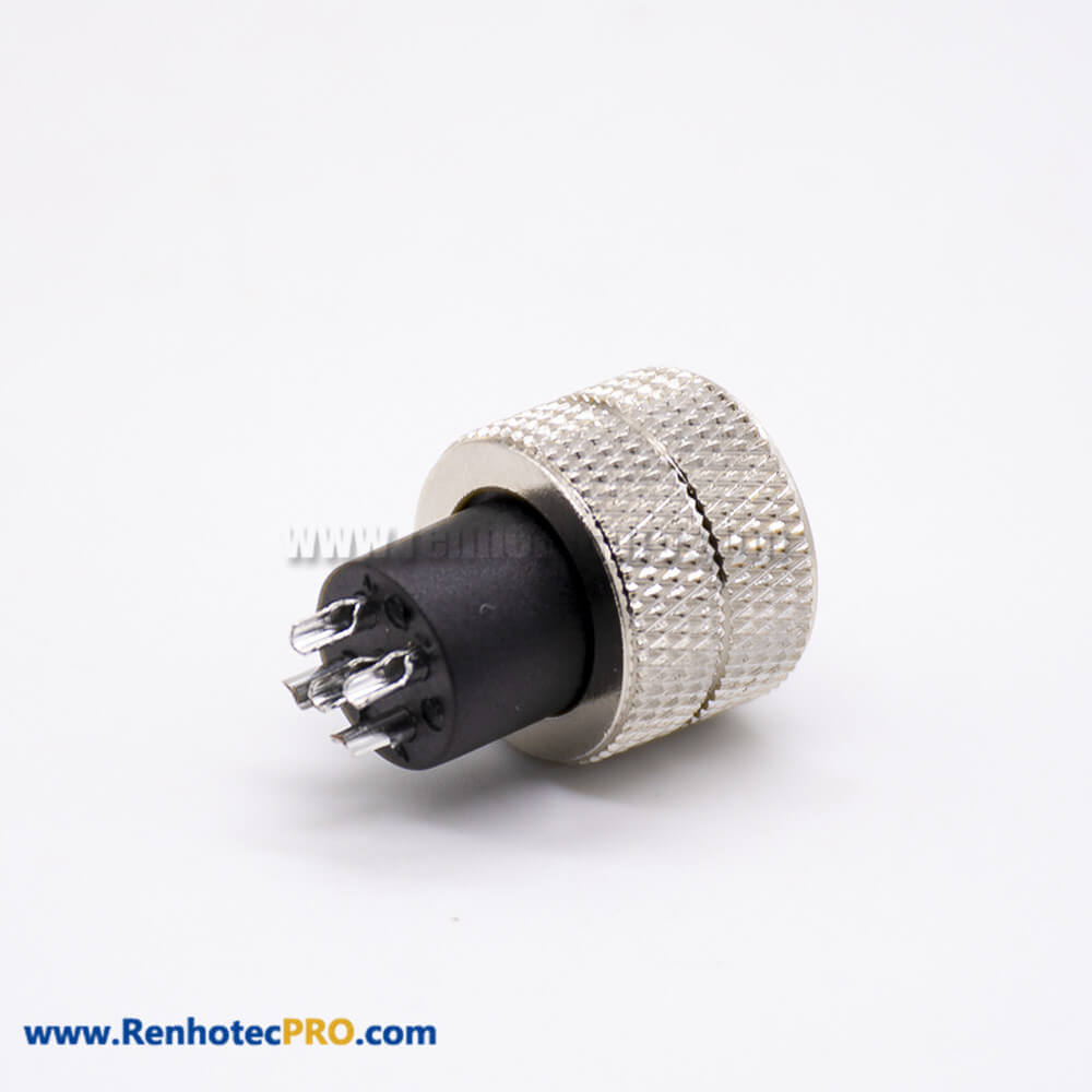 m12 Connector 5 pin Straight Female Overmolded Solder Cup Unshielded