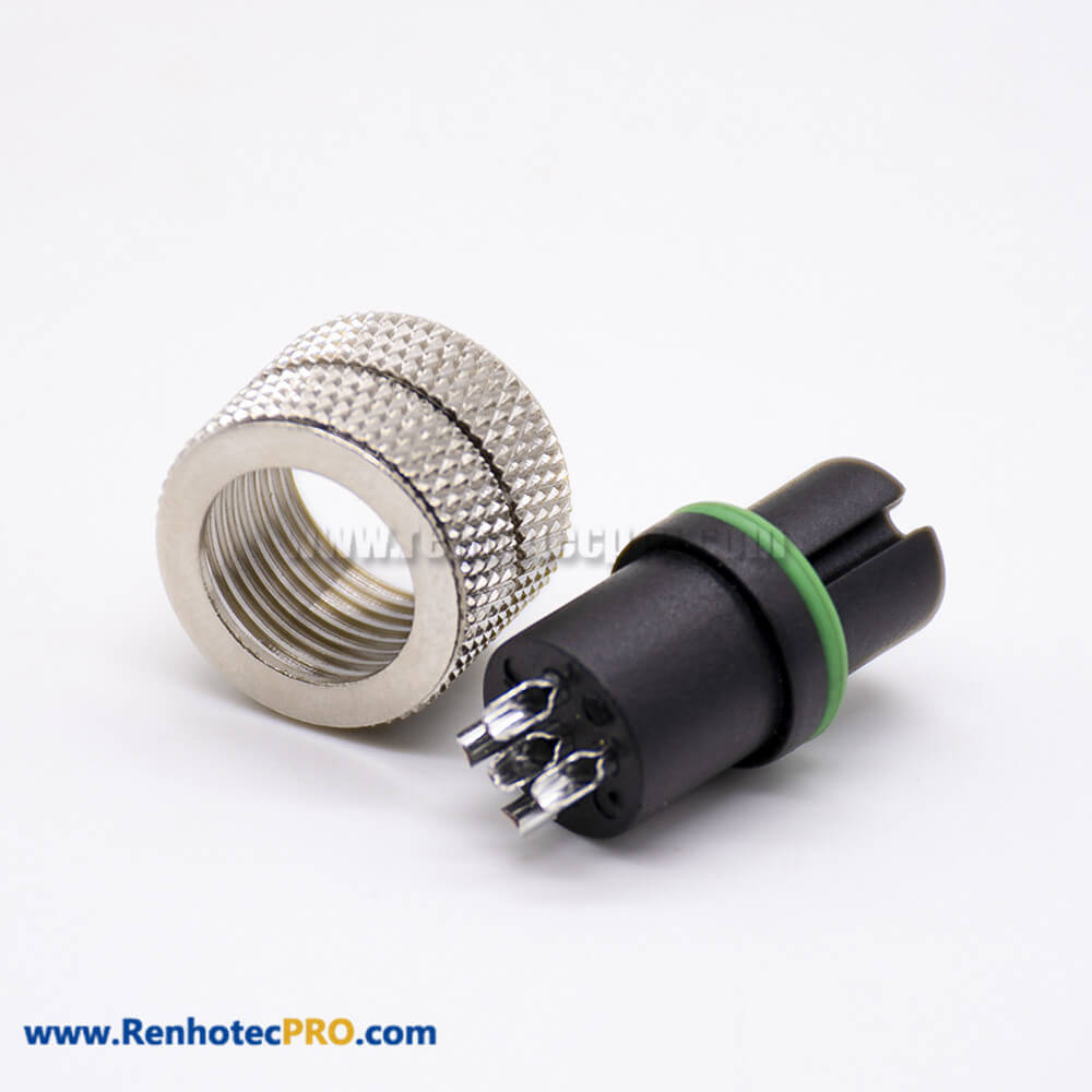 m12 Connector 5 pin Straight Female Overmolded Solder Cup Unshielded
