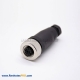 M12 D Coded Screw-joint Unshielded Straight Female Plug 5 Pin Circular Connector