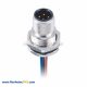 4Pin Male D Coded Ethernet Cable Straight Front Mount Receptacle With Wires 1M AWG22 Length