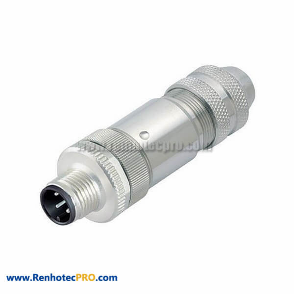 M12 Connector 8 Pin Male A Coded Straight Field Wireable Assembly Cable Plug