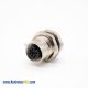 3pin Female M12 Connector A Code Straight Solder Front Mount
