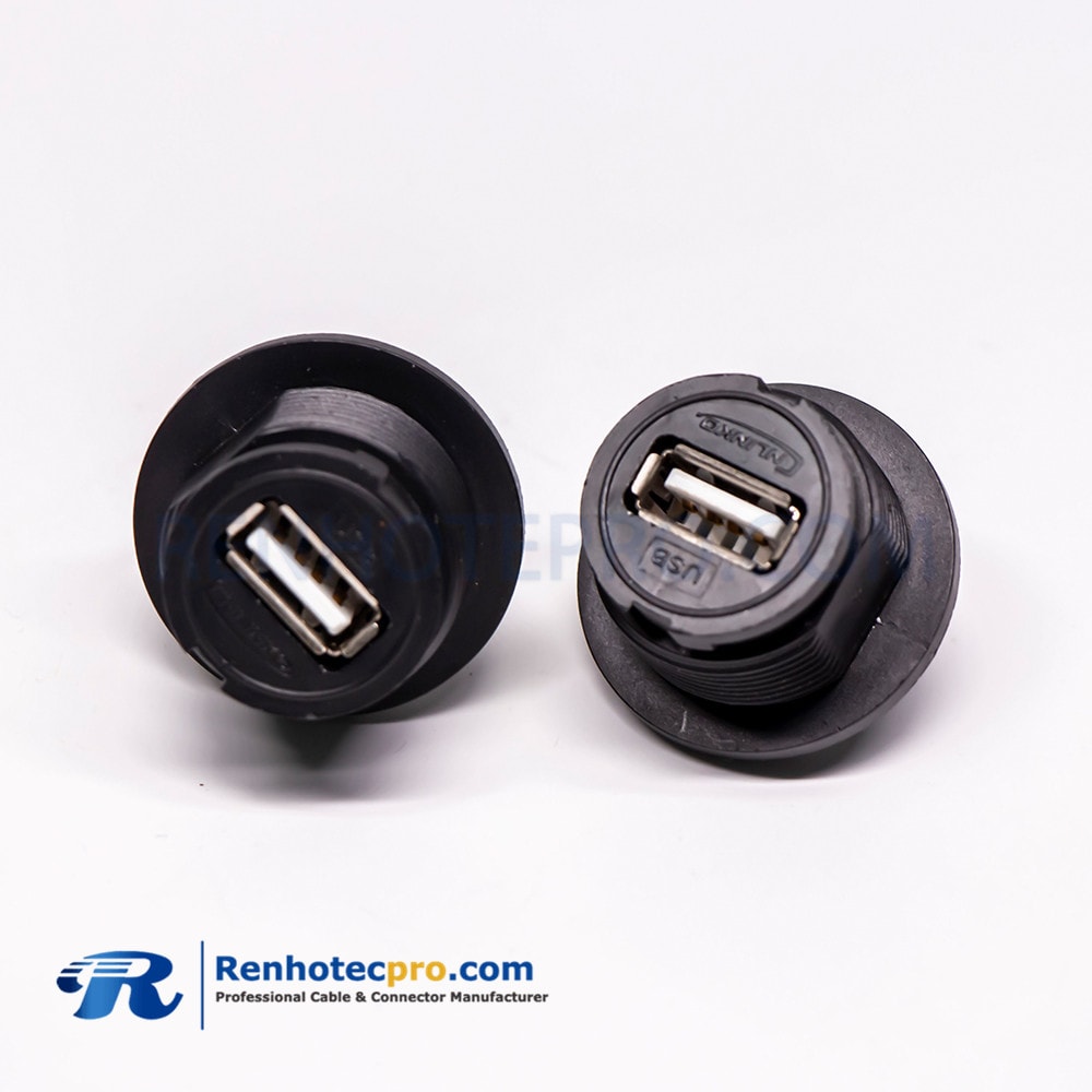 IP67 USB Connector Panel Mount USB 2.0 Type A Female to Female Adapter