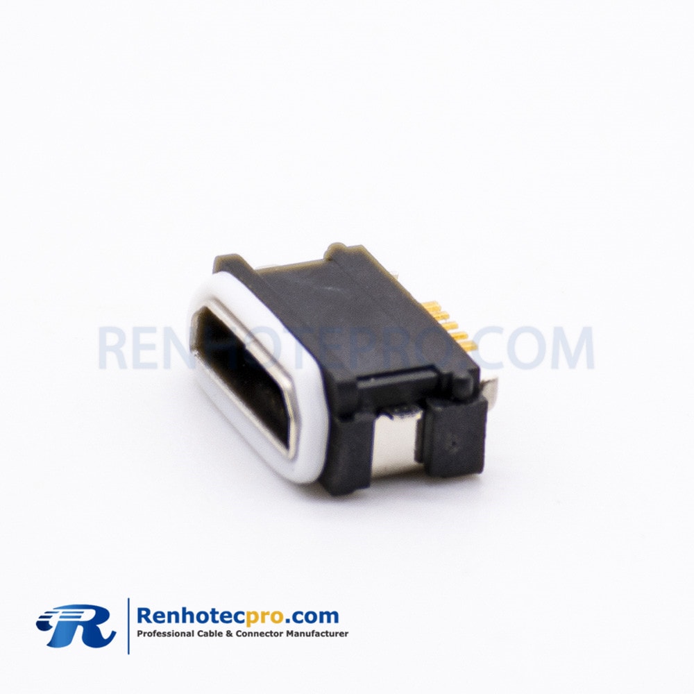 MICRO USB Connector Waterproof B Type 5 Pin With Waterproof Ring SMT IPX8 (5) - Renhotecpro.com
