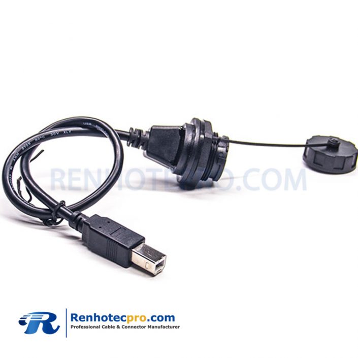 USB 2.0 Type A Female to USB 2.0 Type B Male ip67 panel mount Conversion Cables