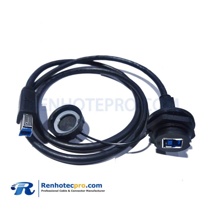 USB 3.0 B Waterproof Female to Male IP67 Waterproof Conversion Cables