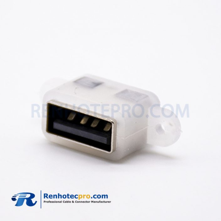 USB Waterproof Female Socket IPX6 Straight SMT 4 Pin Type A