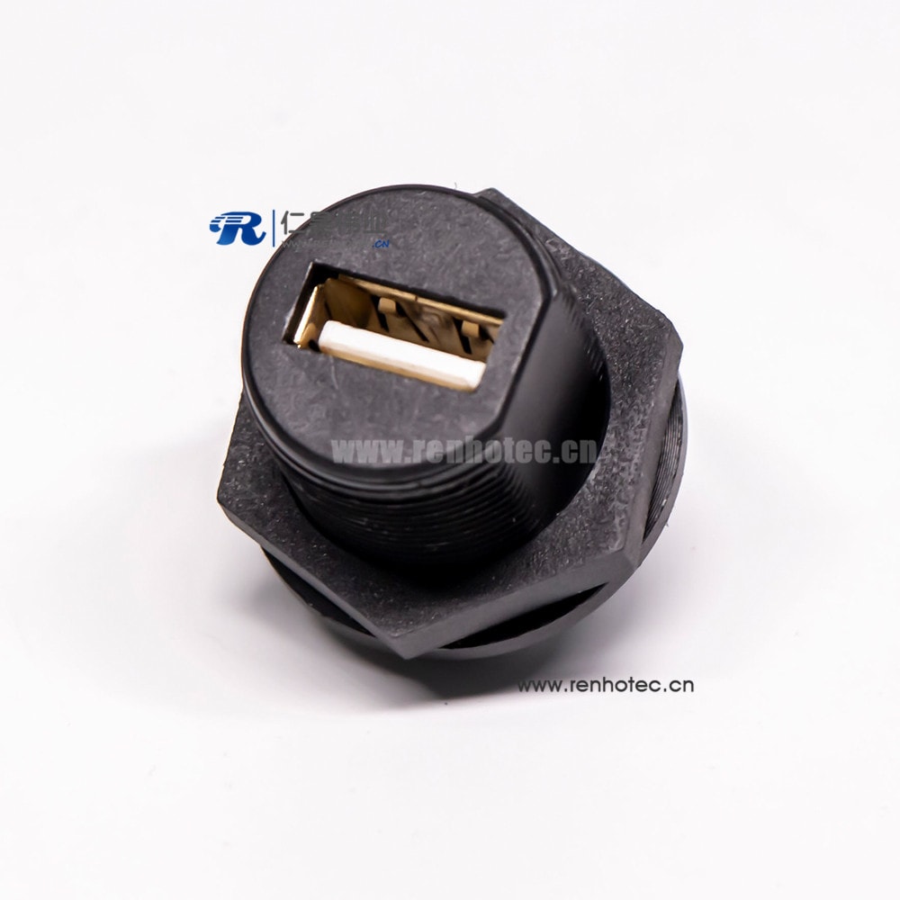 Waterproof USB 2.0 Type A Front Panel Mount USB Female Connector Socket