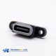 Waterproof USB C Connector IPX8 SMT 6 Pin With Waterproof Rubber Ring With holes