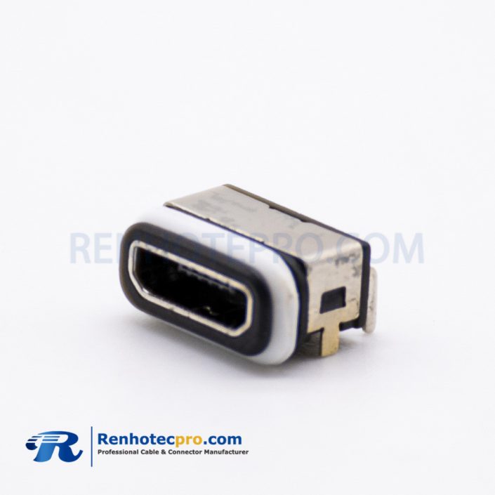 Waterproof level IP67 MICRO USB Connector 5p IPX8 B Type SMT With Waterproof Ring
