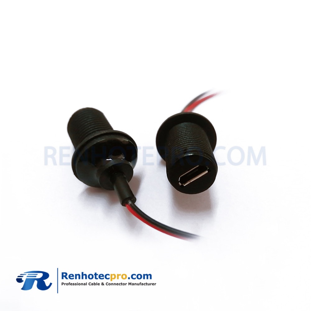 micro USB Connector IP67 Waterproof 5pin Female M12 to JST PHR 2.0 2Pin Wire 0.3M