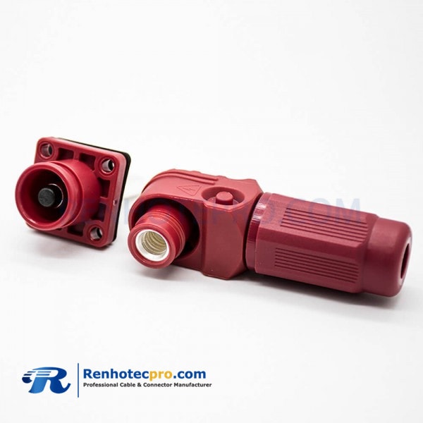 1 Pin Waterproof Connector Crimp Type Male Butt-Joint Female 12mm Red Plastic Battery Storage Connector